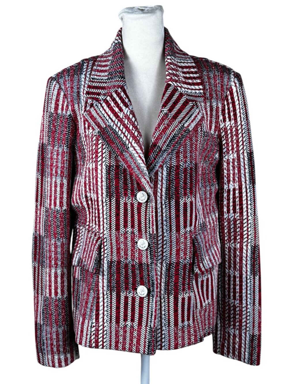 cabi Captain Blazer Style 6028 Red White Blue Nautical Knit Jacket M - Picture 5 of 13